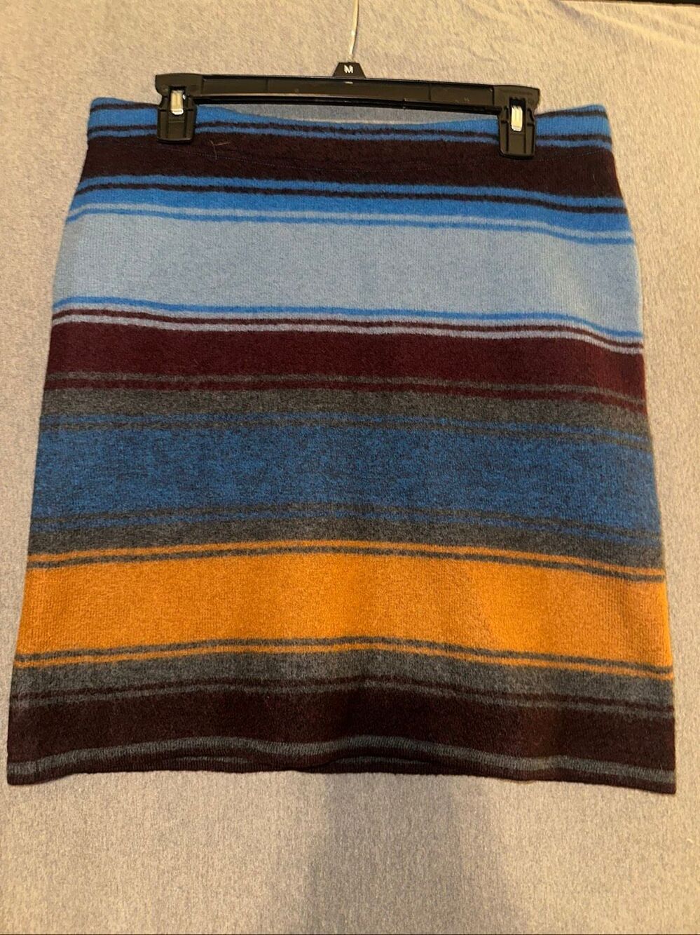 Toad & Co Women's Heartfelt Merino Wool Skirt Size Medium Blue Orange Pull On Mi